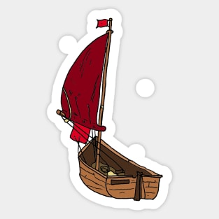 Red sail dinghy Sticker